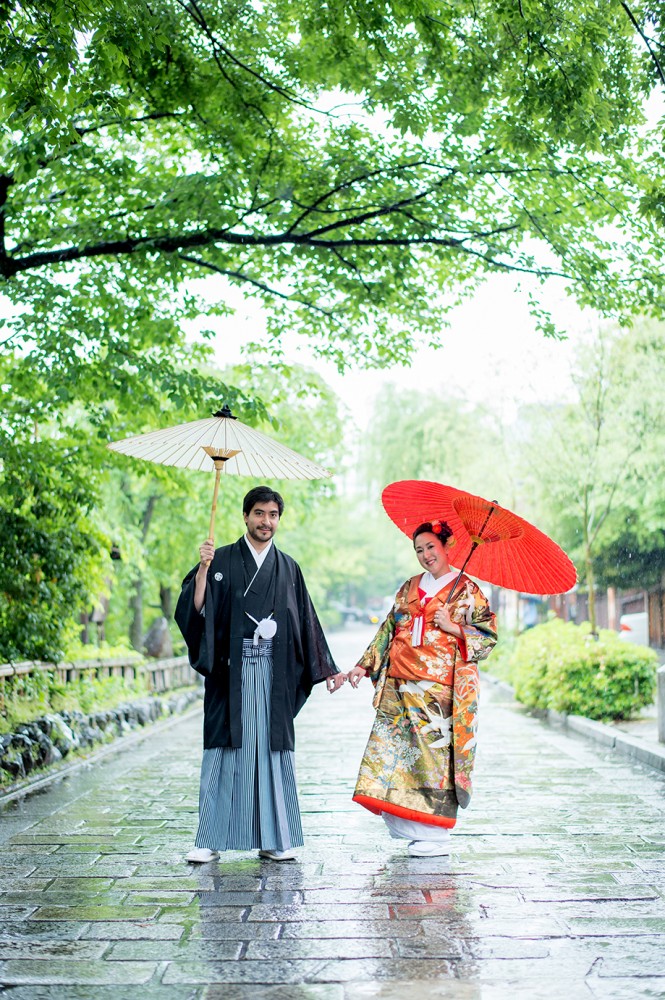 雨の日の撮影、美翔苑