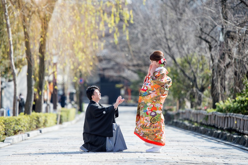 プロポーズシーン京都祇園にて