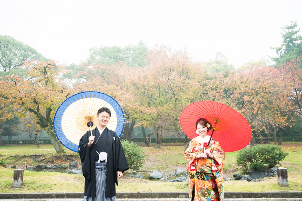雨の日の前撮りのお写真