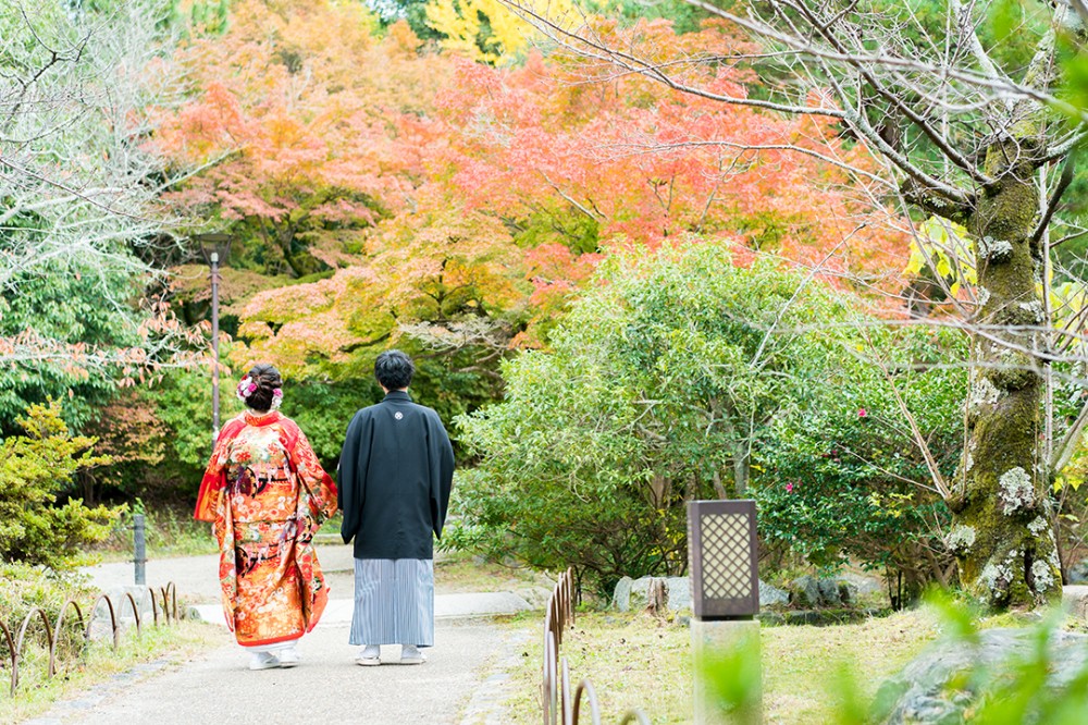 和装前撮りでの人気ショットの後ろ姿