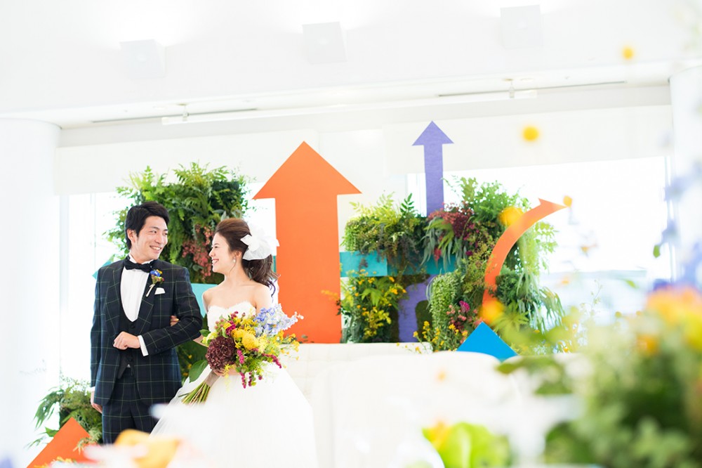 挙式会場にて洋装写真