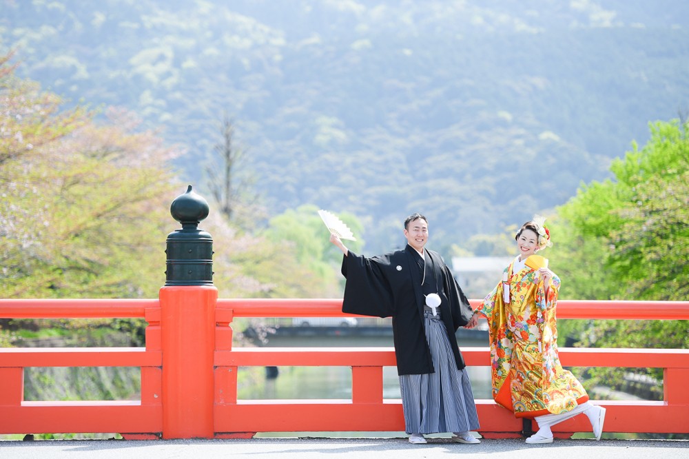 京都の岡崎周辺にある朱色の欄干