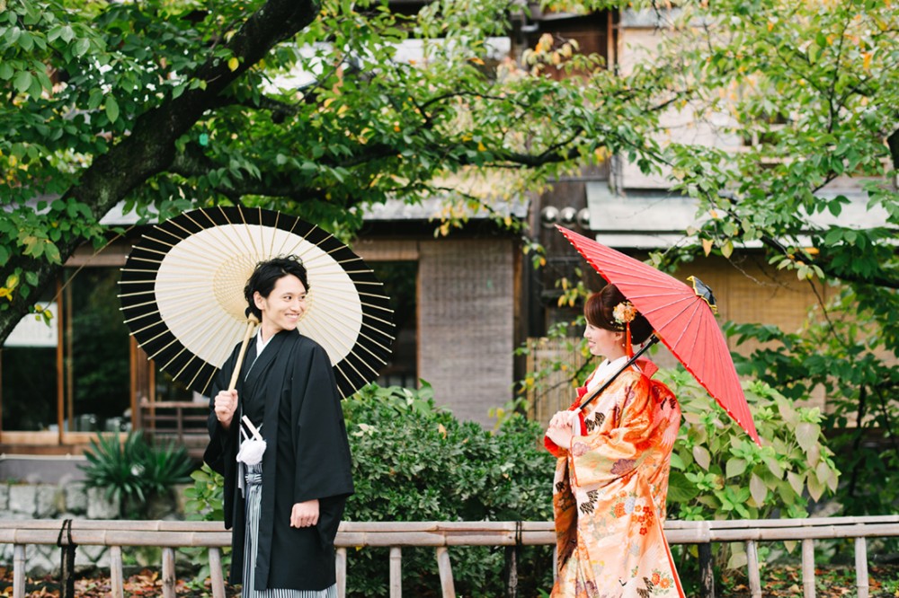 和装の前撮り撮影のHさんとYさん