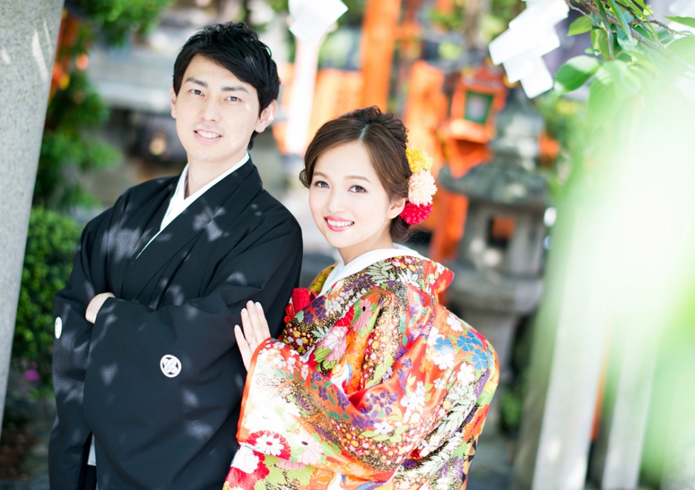 京都で和装前撮りのEさんとRさん