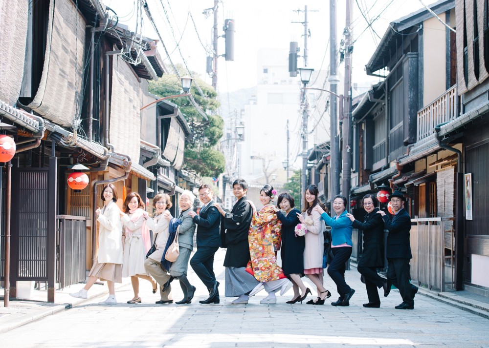 祇園で家族写真