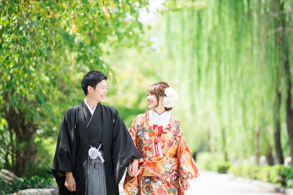 京都は祇園白川で前撮り撮影されたSさんとOさんの写真