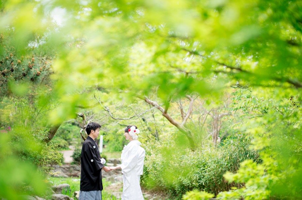 京都は円山公園での和装の前撮り撮影