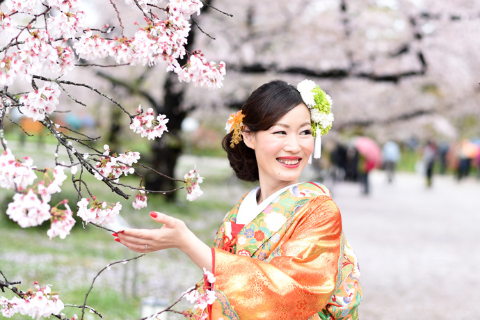 桜と色打掛