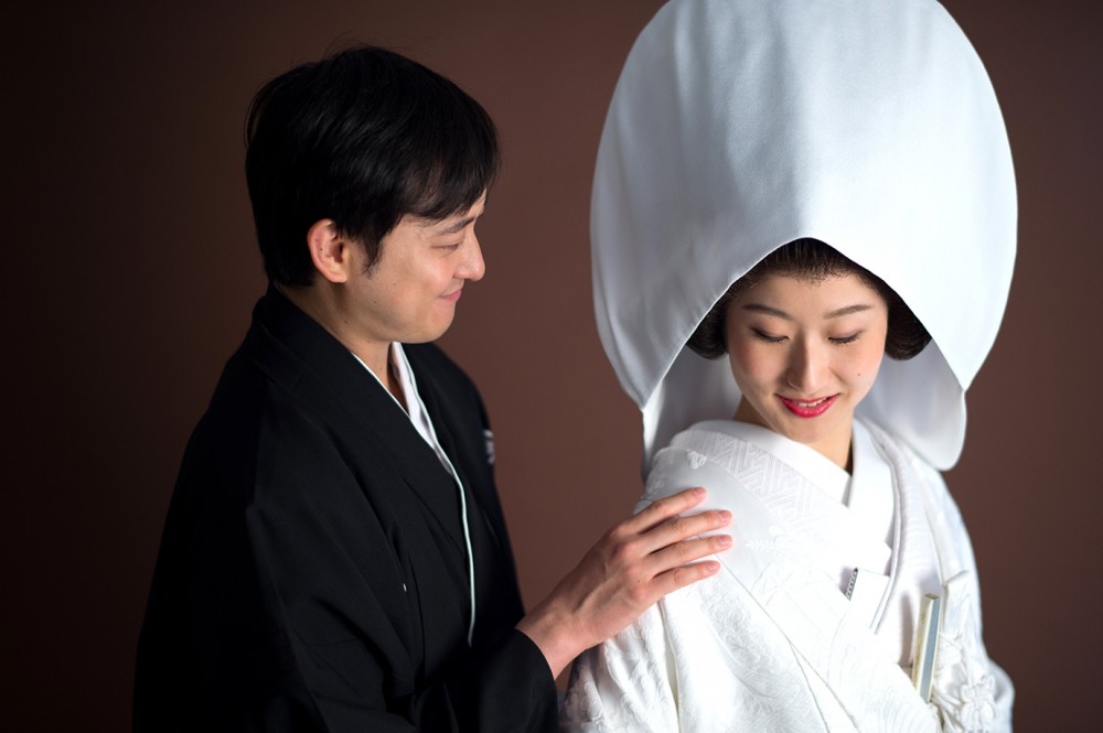 かつらに綿帽子スタイル