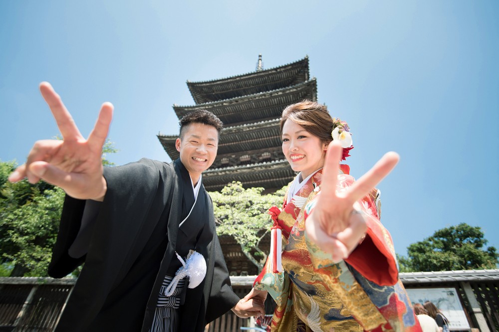 八坂の塔と和装前撮り