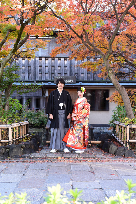 祇園白川の紅葉写真