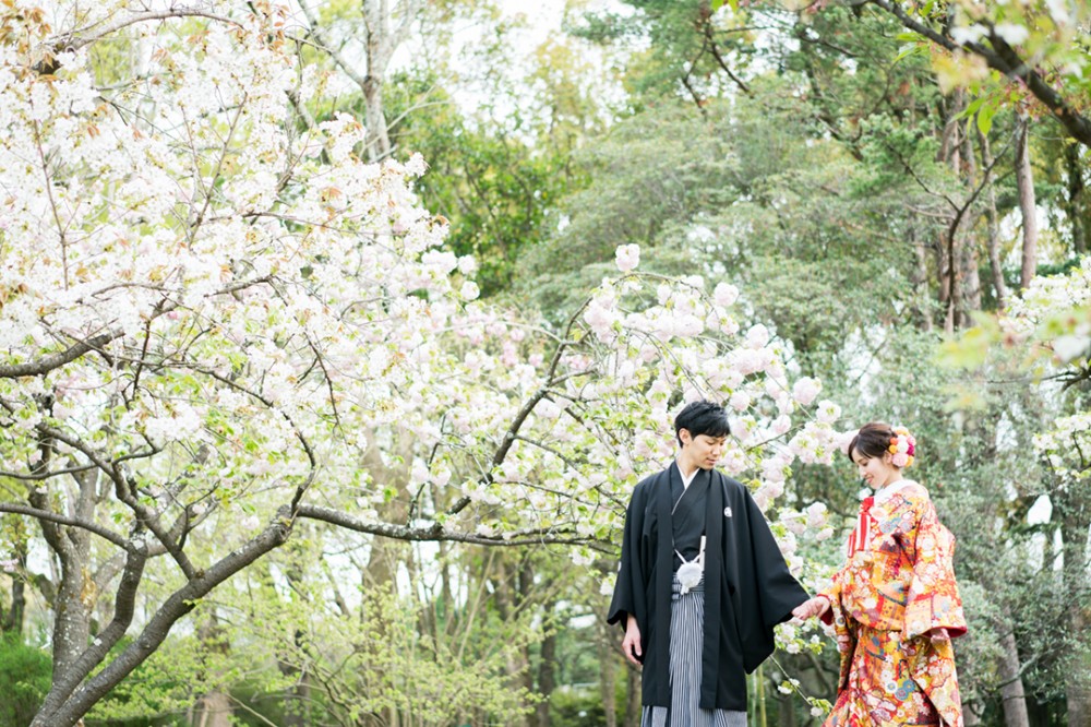 京都は森での和装の撮影のKさん