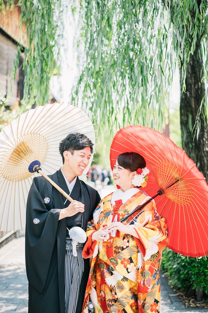 和装の前撮り撮影のK様とT様