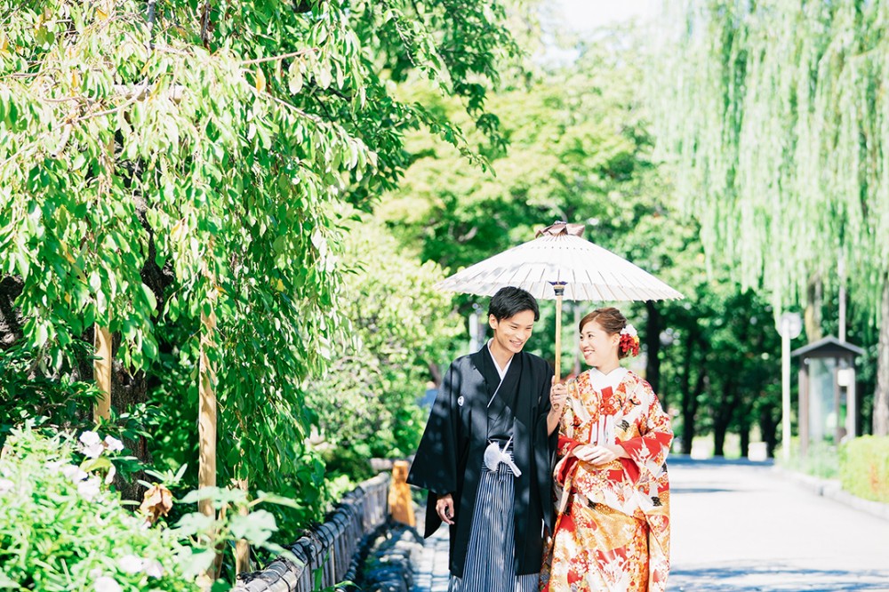 京都は祇園白川で和装の前撮りのT様