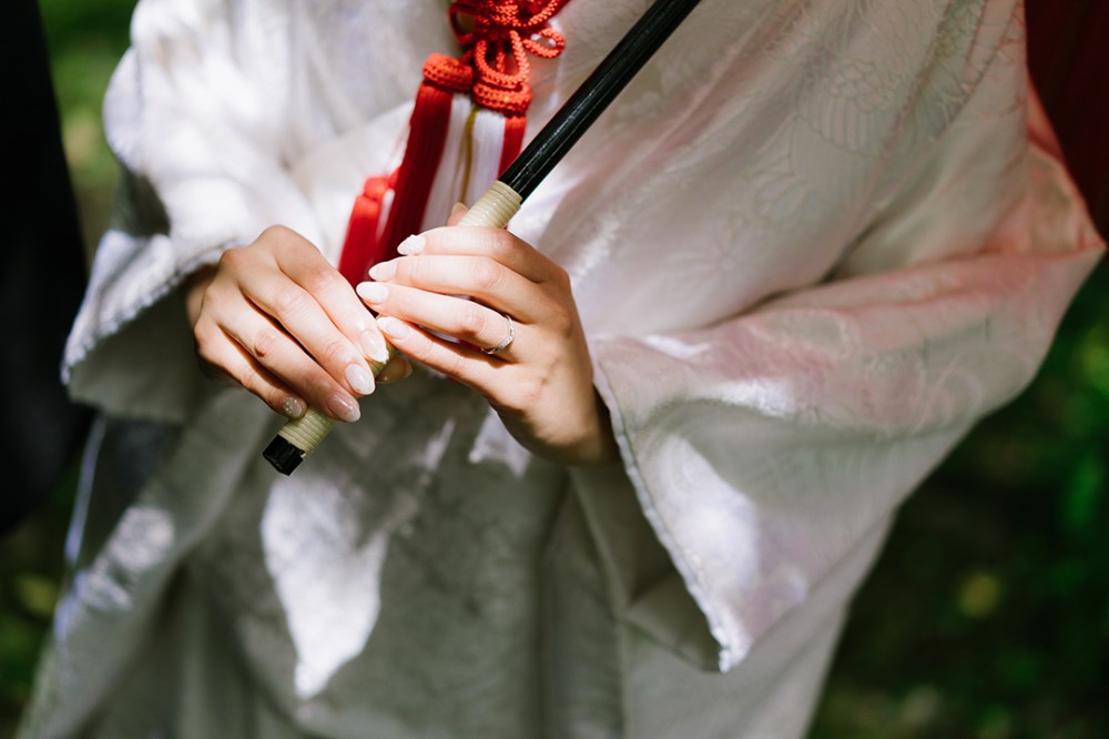 和装の新婦様の手元ショット