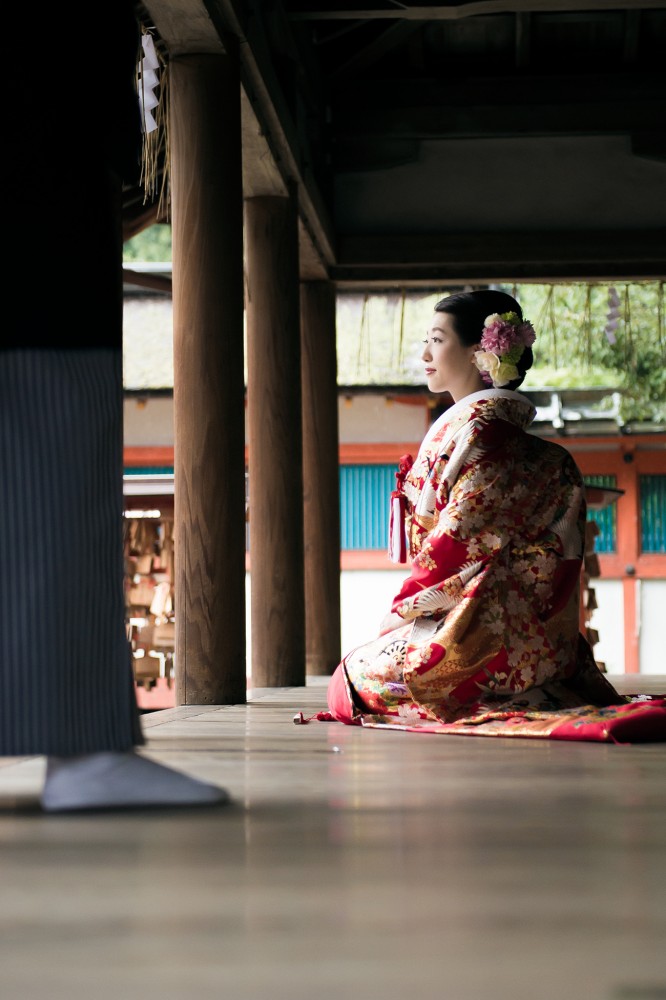 吉田神社の舞台で撮影
