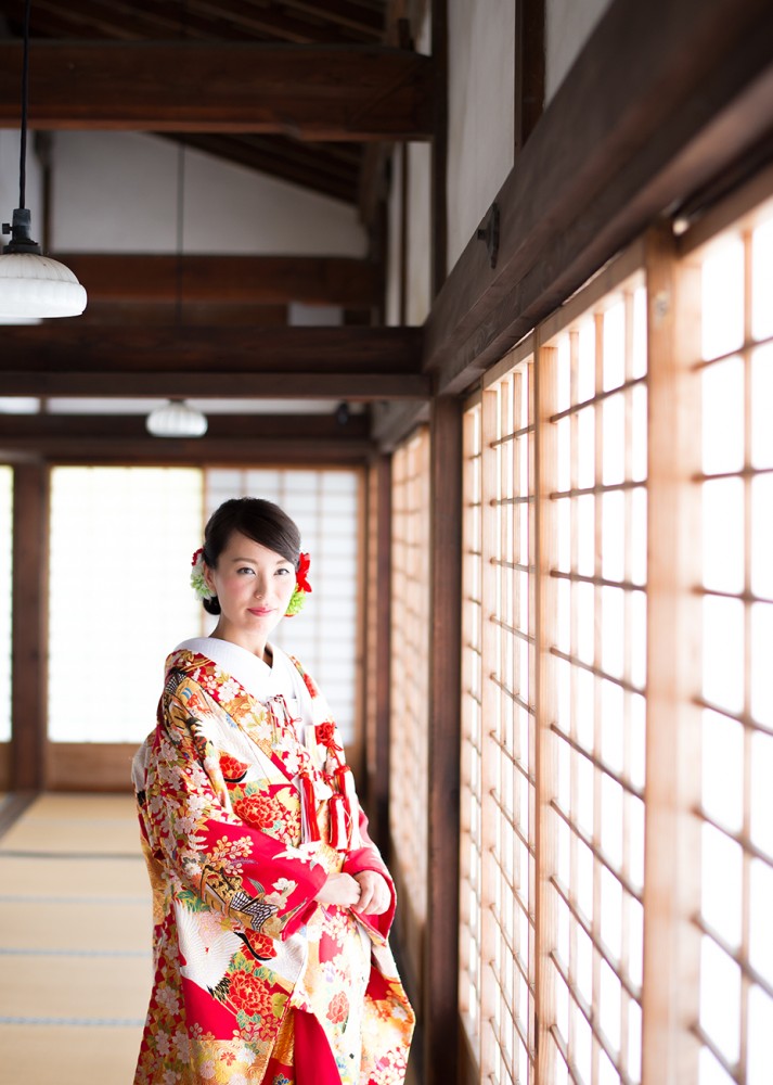 お寺で和装ロケ